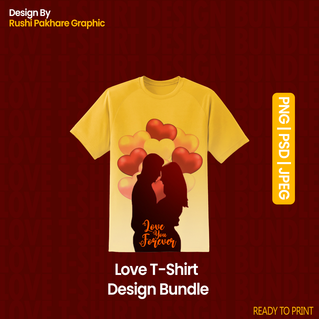 LOVE T -Shirt Design Bundles | LOVE YOU FOREVRE | T -Shirt Design Bundles preview image.