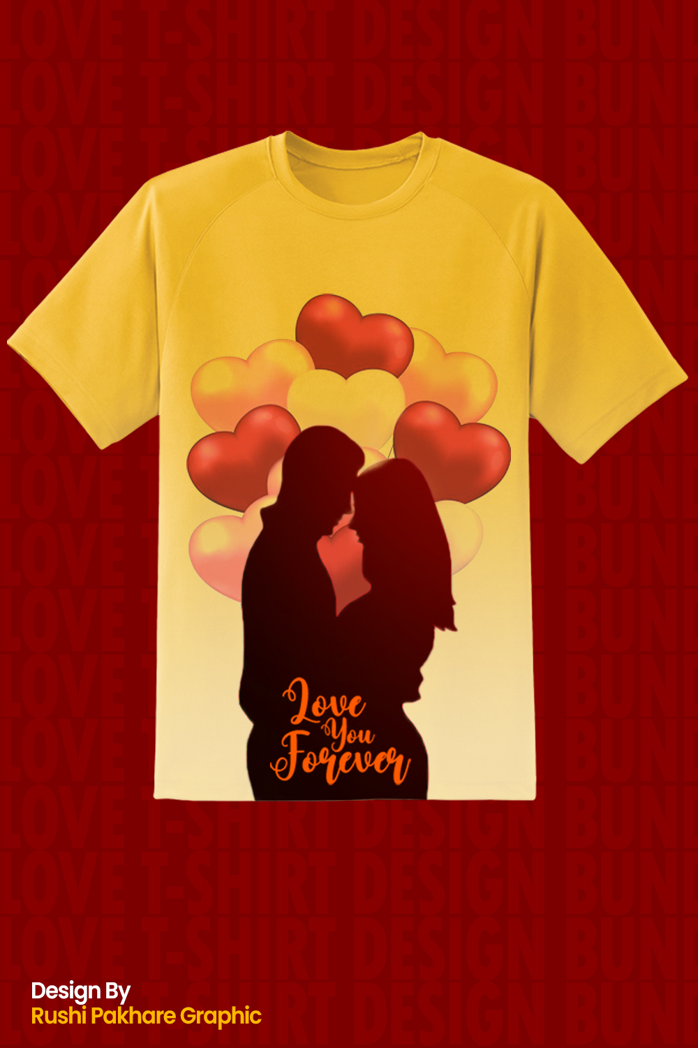 T - shirt with a picture of a couple kissing.