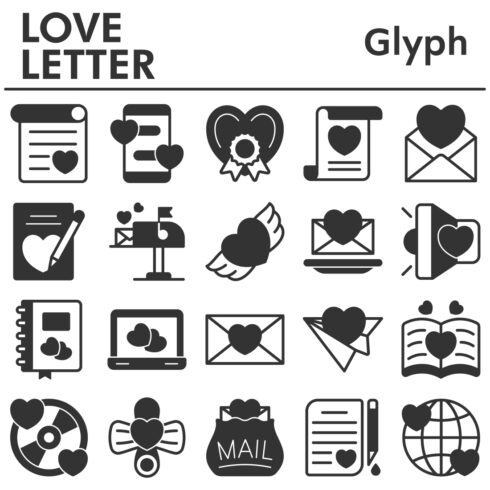 Love letter icons set_1 cover image.