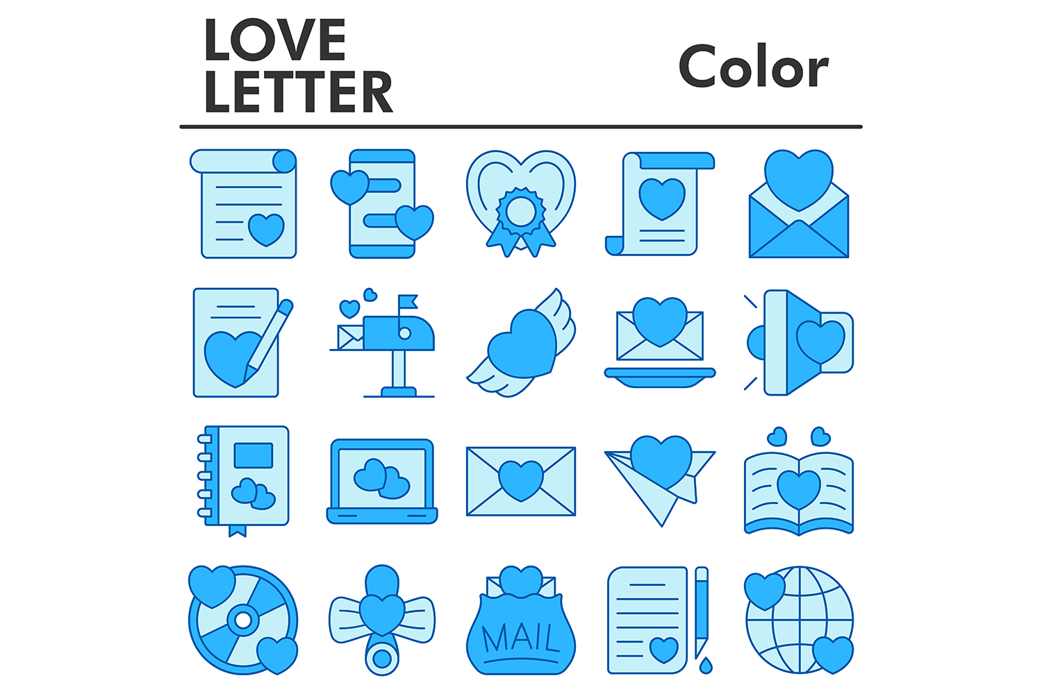 Love letter icons set_3 pinterest preview image.