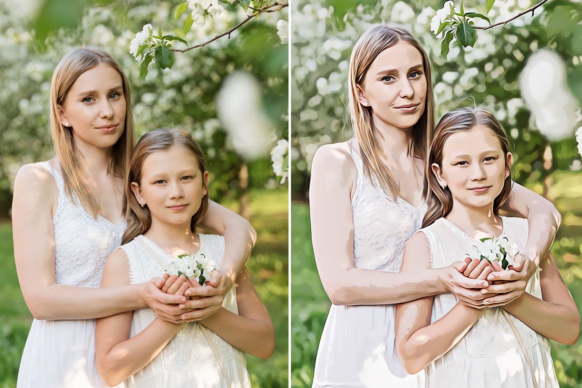 Mother and her daughter posing for a picture.