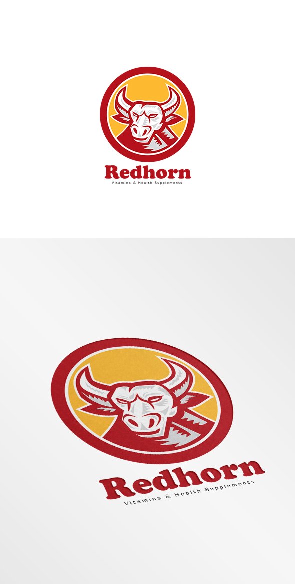 Red Horn Vitamins Supplements Logo cover image.