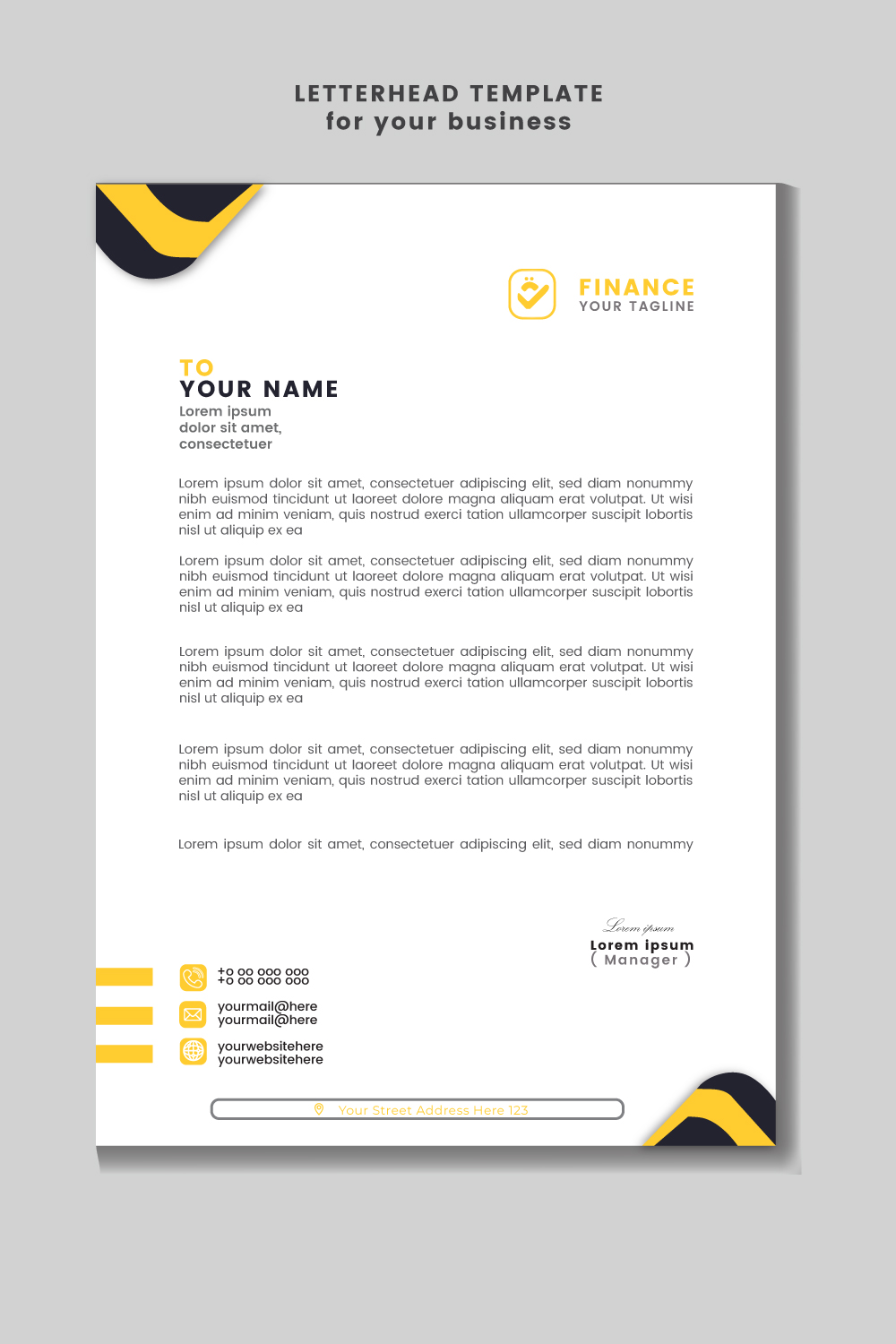 A4 size Letterhead template for your business Flyer Design Template stock illustration pinterest preview image.