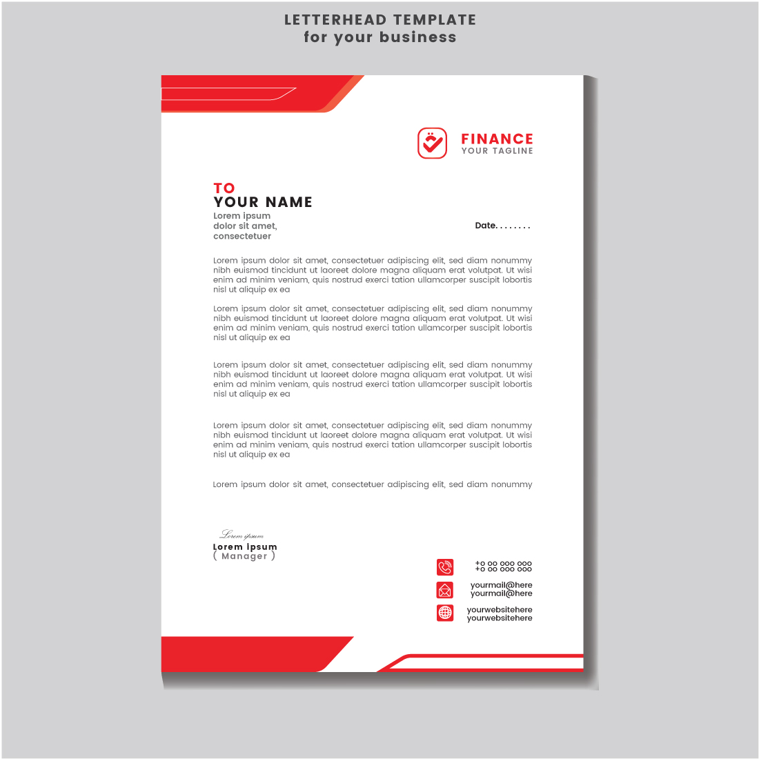 Letterhead template design for your business Flyer Design Template stock illustrationFlyer template cover image.