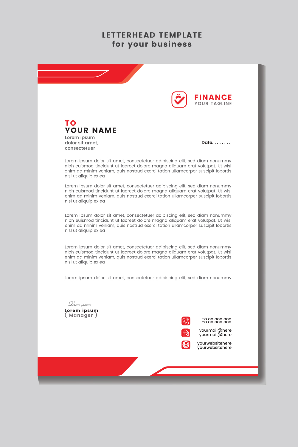 Letterhead template design for your business Flyer Design Template stock illustrationFlyer template pinterest preview image.