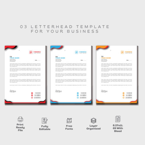 03 Modern letterhead template | Letterhead template design for your businessProfessional Letterhead Template for your Business cover image.