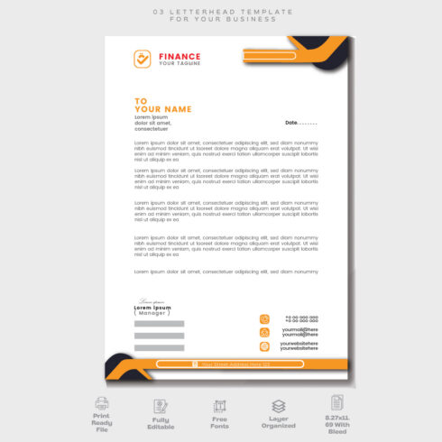 03 Modern letterhead template | Letterhead template design for your businessProfessional Letterhead Template for your Business Very Easy To customize for every file cover image.