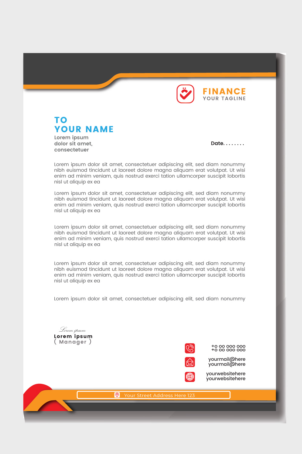 03 Modern letterhead template | Letterhead template design for your business pinterest preview image.