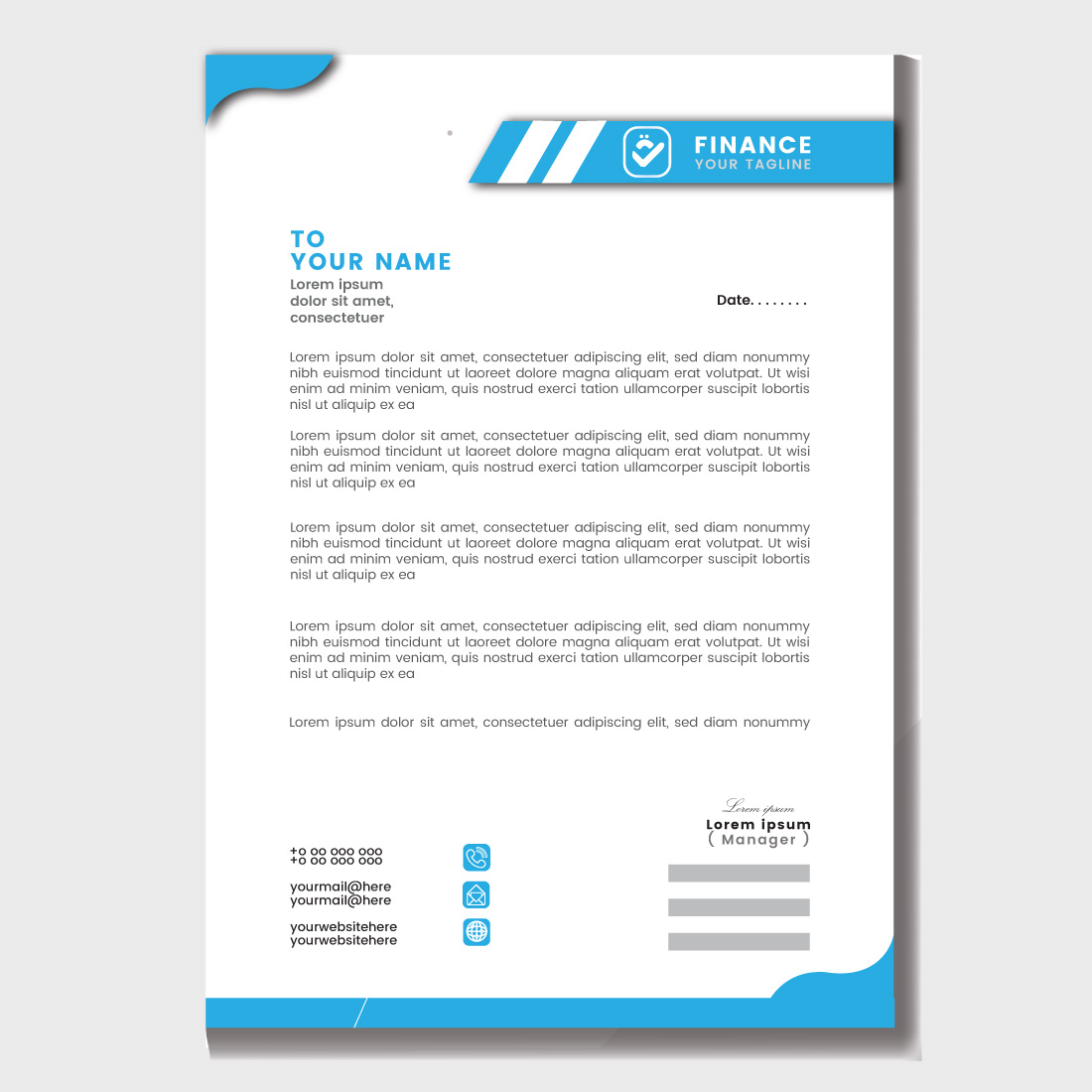 03 Modern letterhead template | Letterhead template design for your business preview image.
