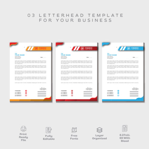 03 Modern letterhead template | Letterhead template design for your business cover image.