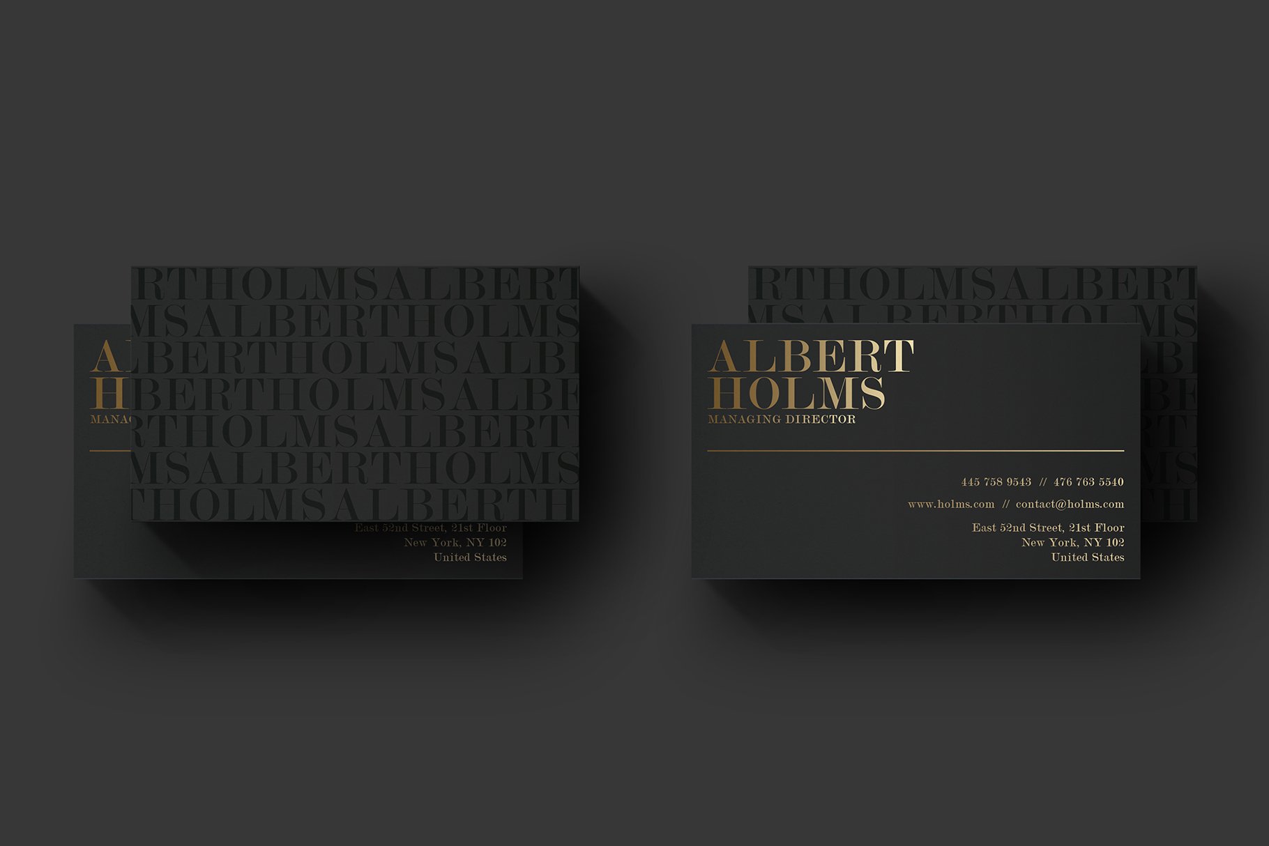 Luxury Black Business Card preview image.