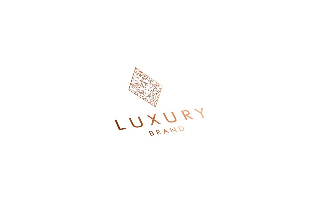 Rose Gold Luxury Brand Logo Template preview image.