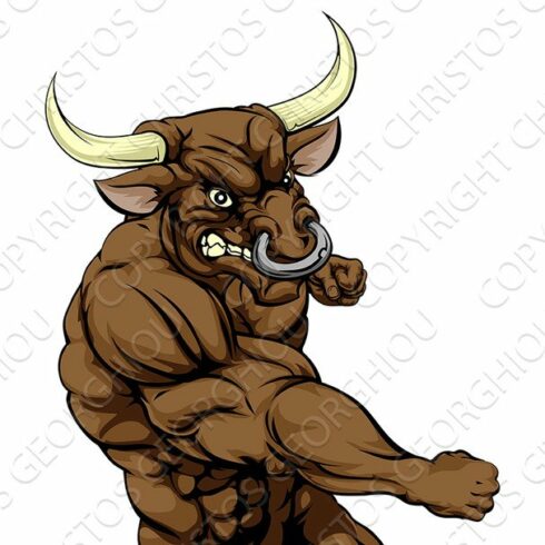 Bull mascot attacking with a punch cover image.