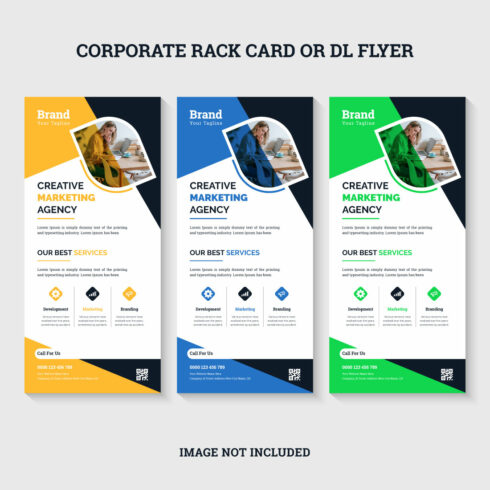 Corporate business dl flyer or rack card design template cover image.