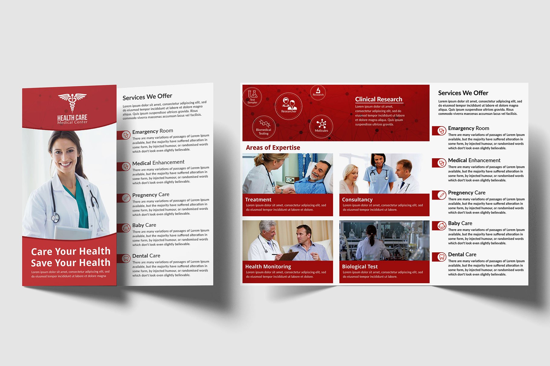 Modern Medical Trifold Brochure preview image.