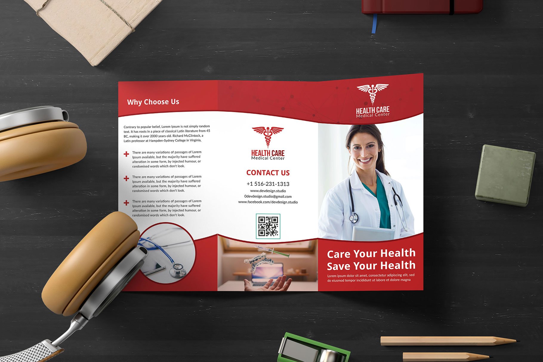 Modern Medical Trifold Brochure cover image.