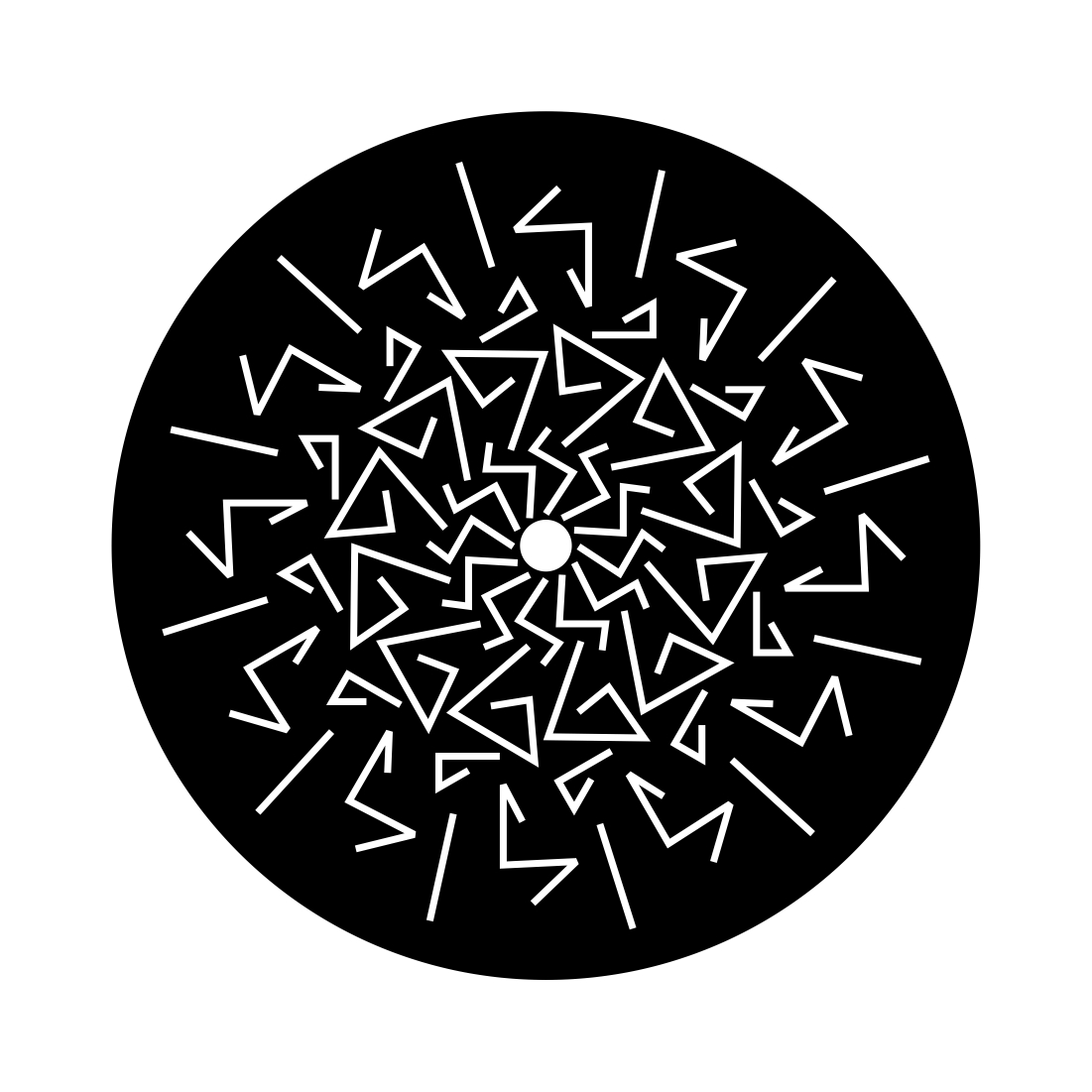 Black and white picture of arrows in a circle.