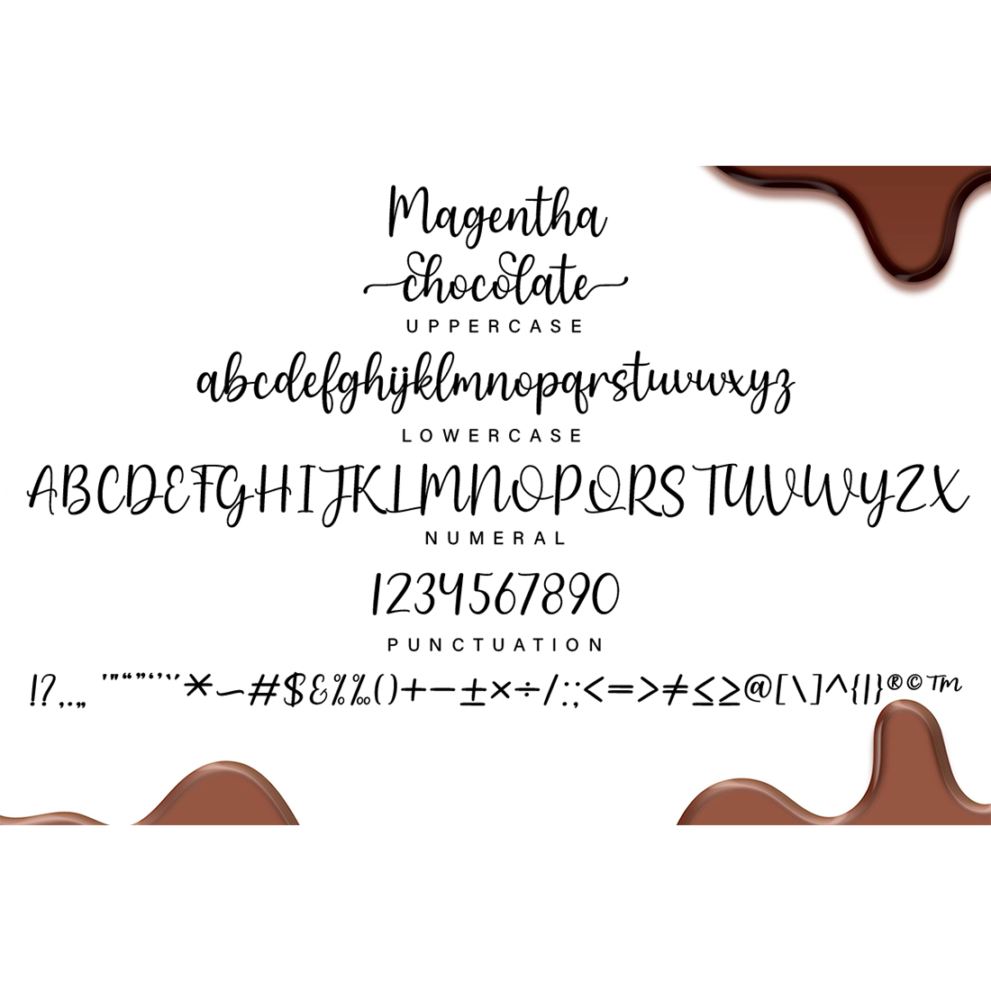 Font that has chocolate on it.