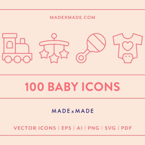Baby Line Icons cover image.