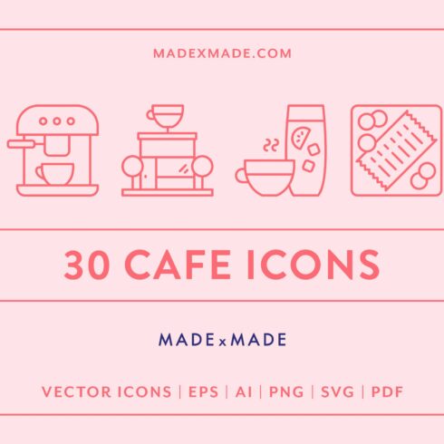 Cafe Line Icons cover image.