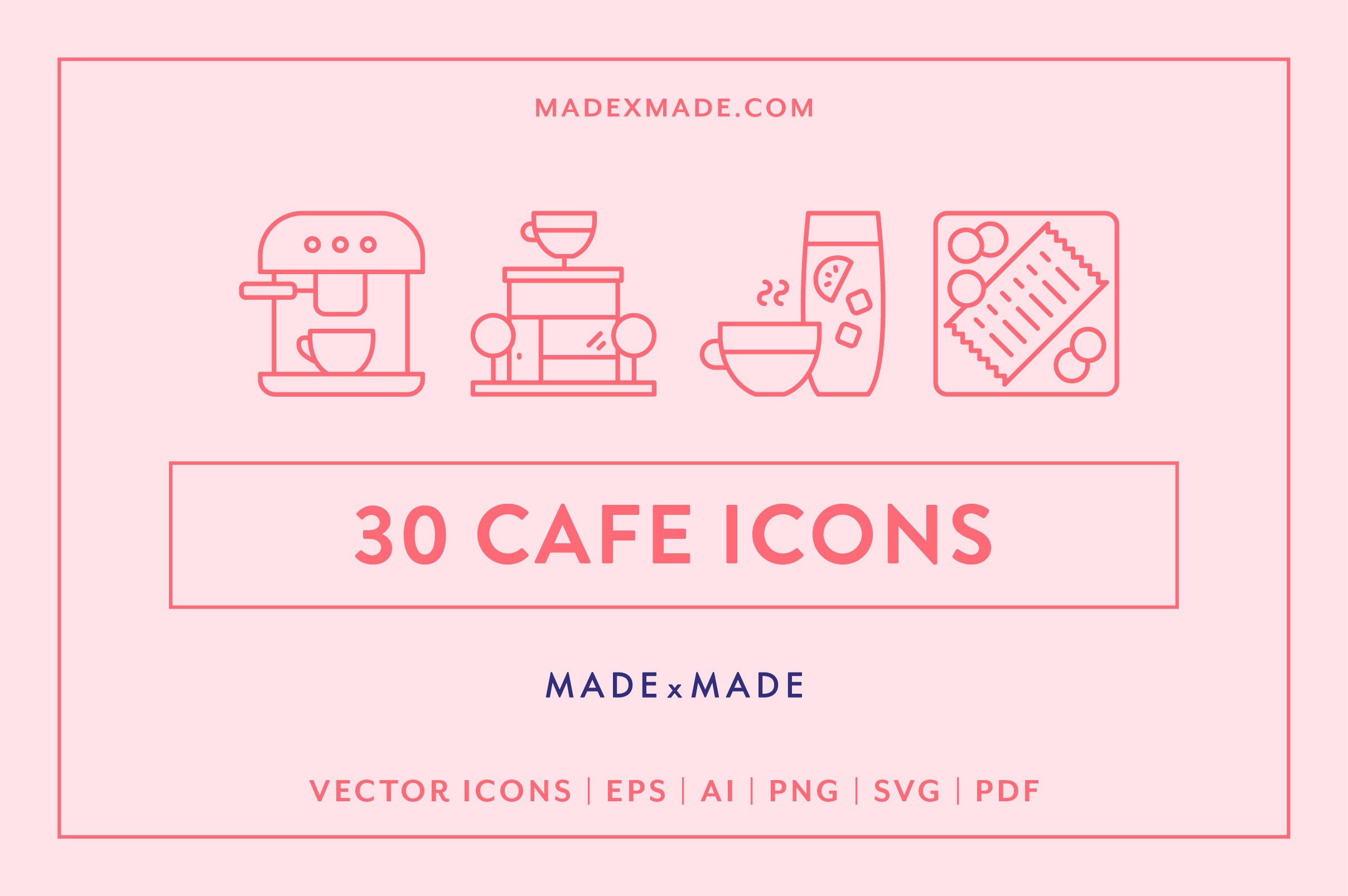 Cafe Line Icons cover image.