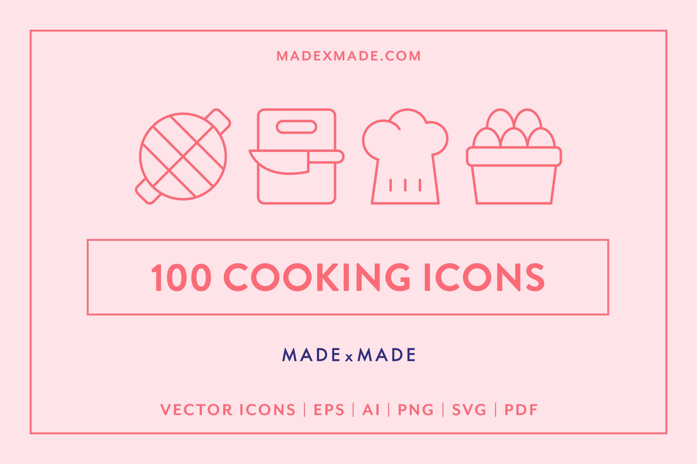 Cooking Line Icons cover image.