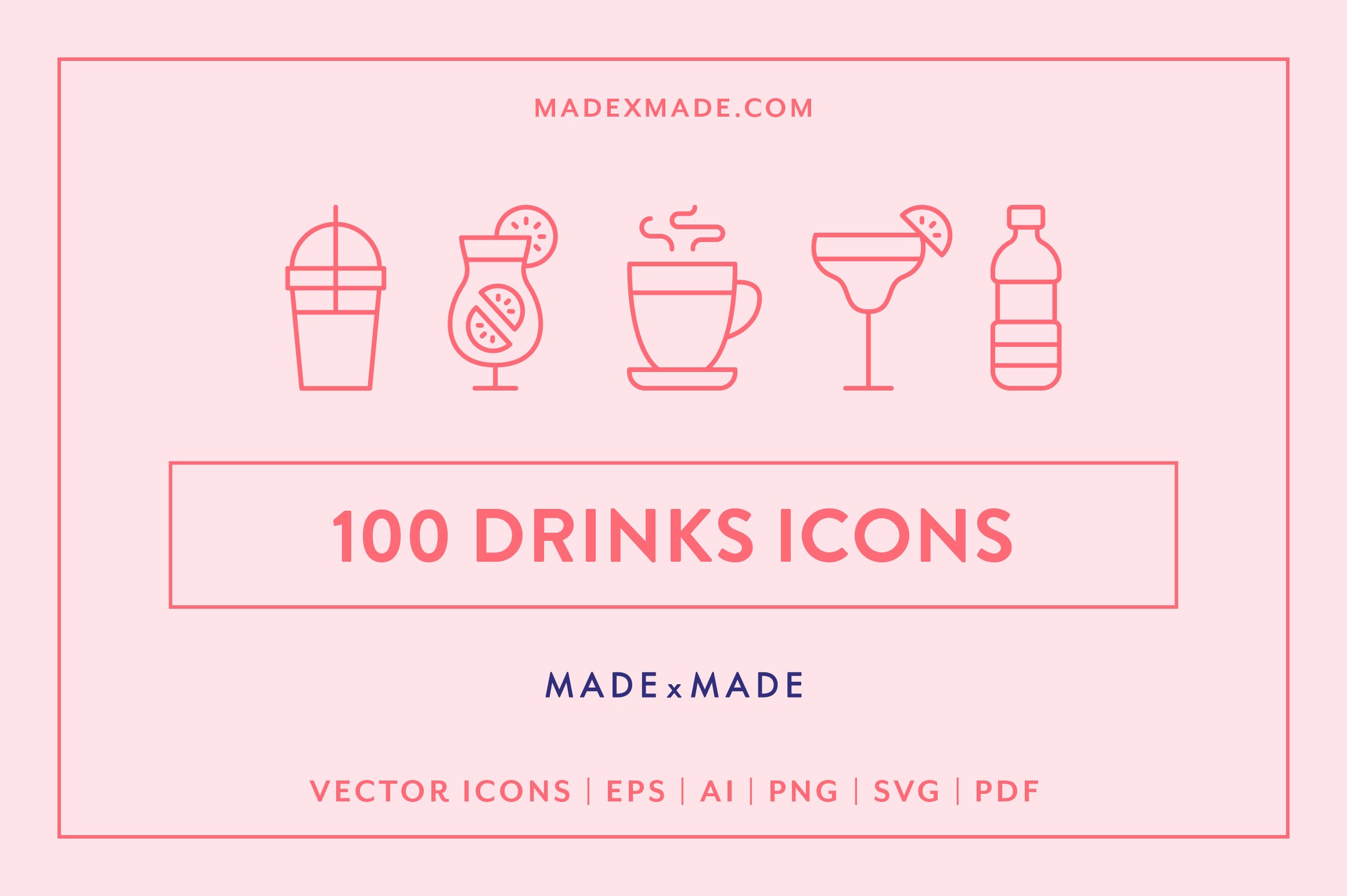 Drinks Line Icons cover image.