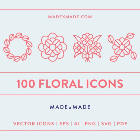Floral Line Icons cover image.