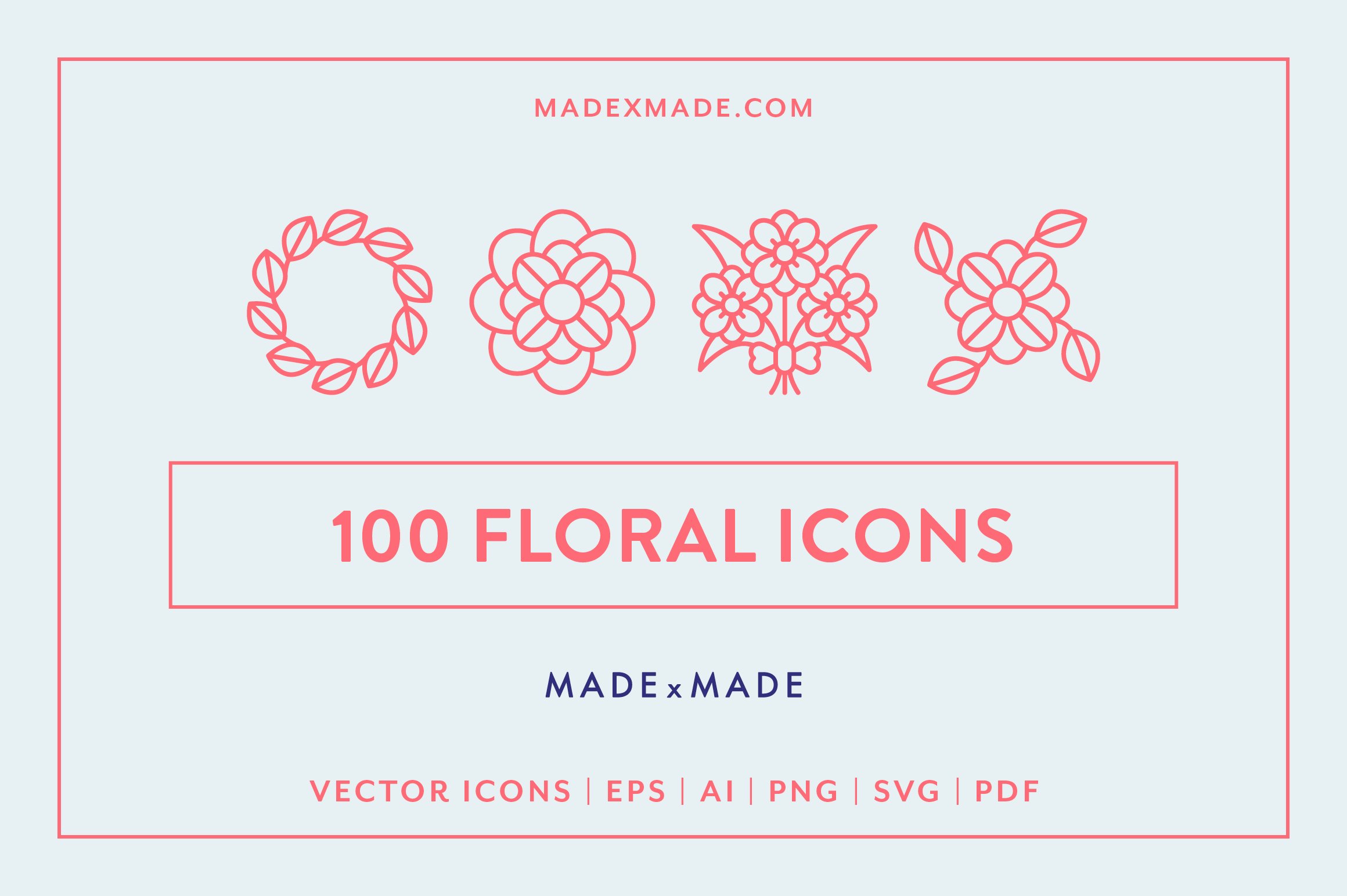 Floral Line Icons cover image.
