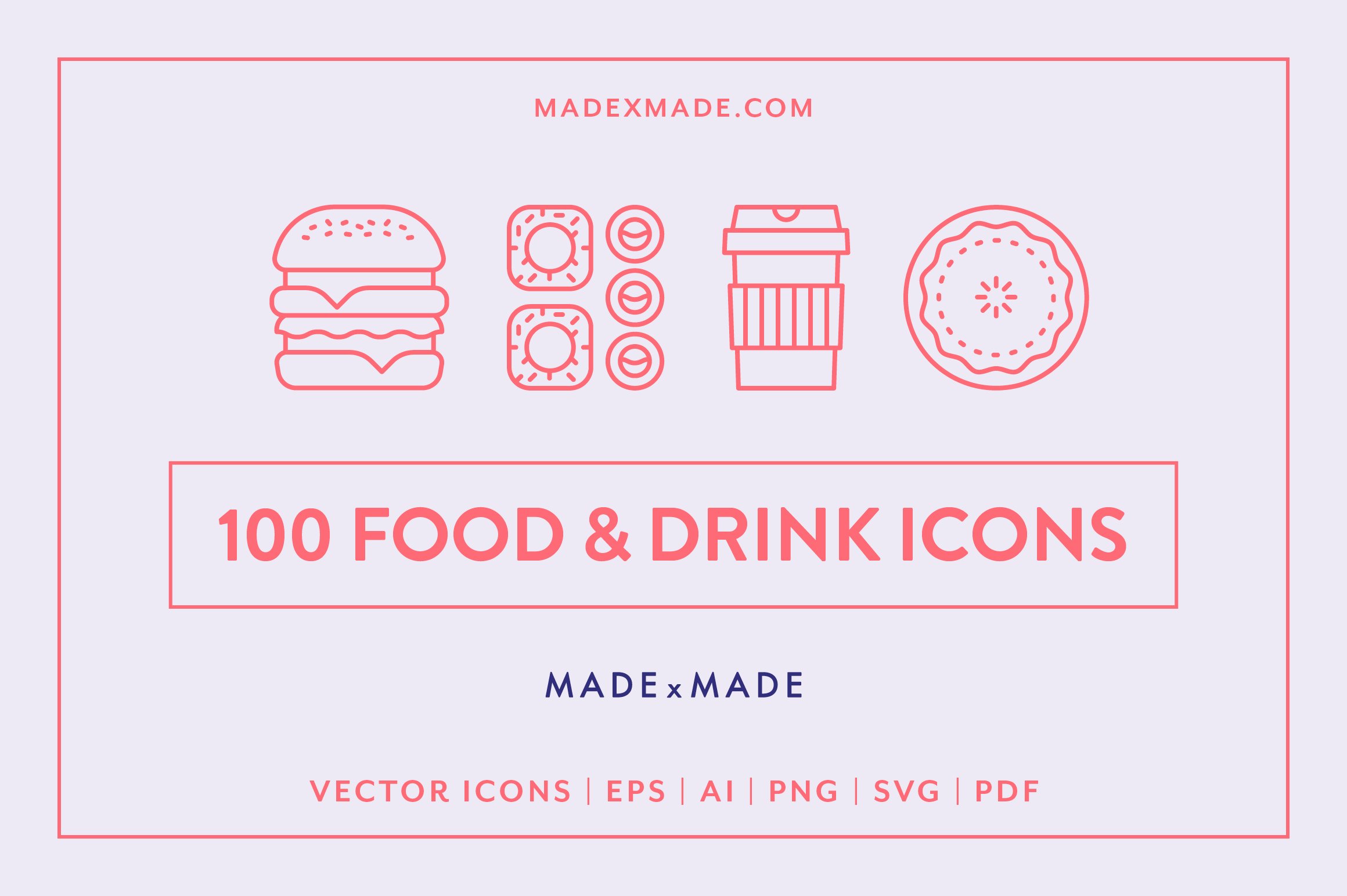 Food & Drink Line Icons cover image.