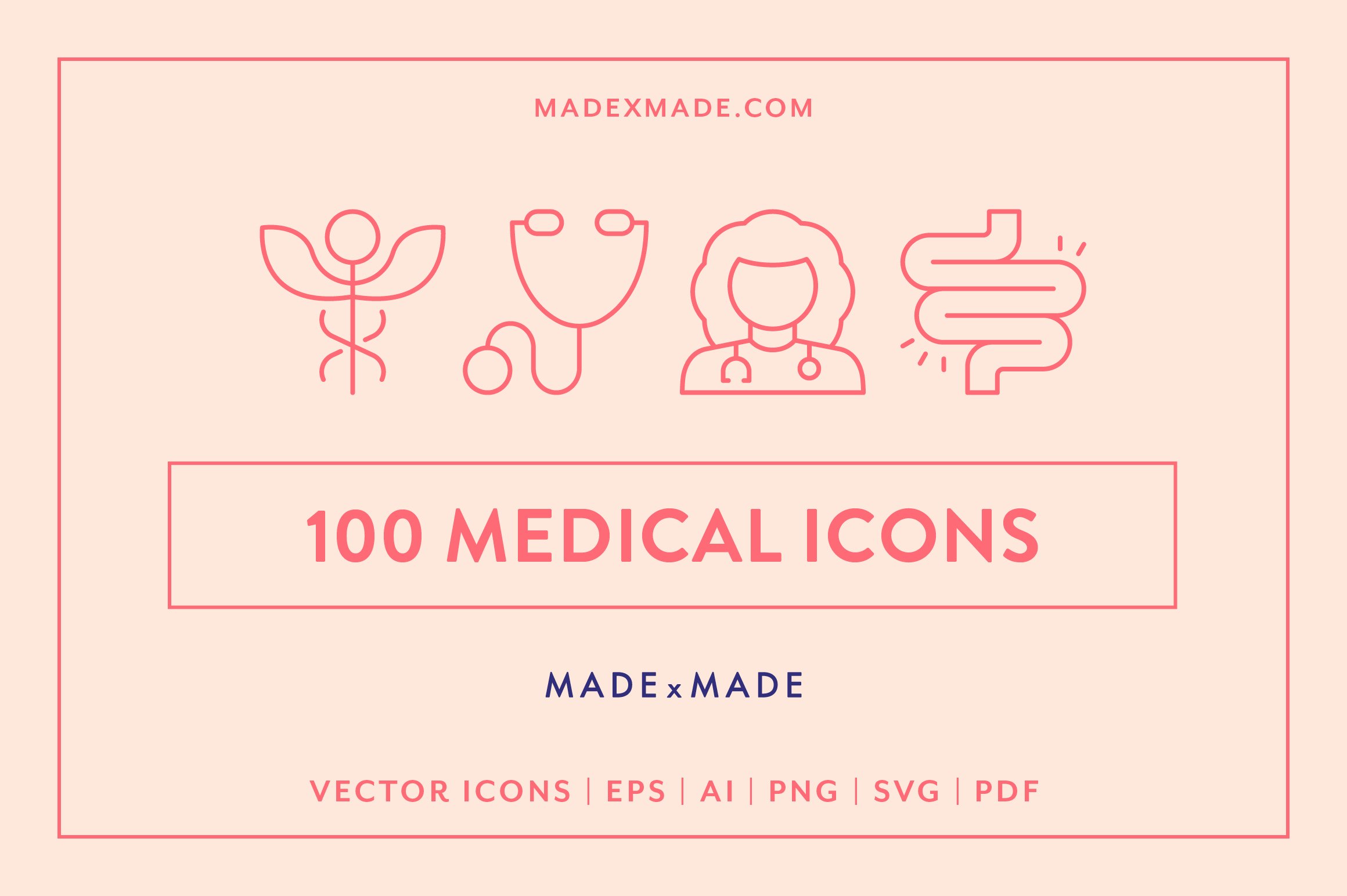 Medical Line Icons cover image.