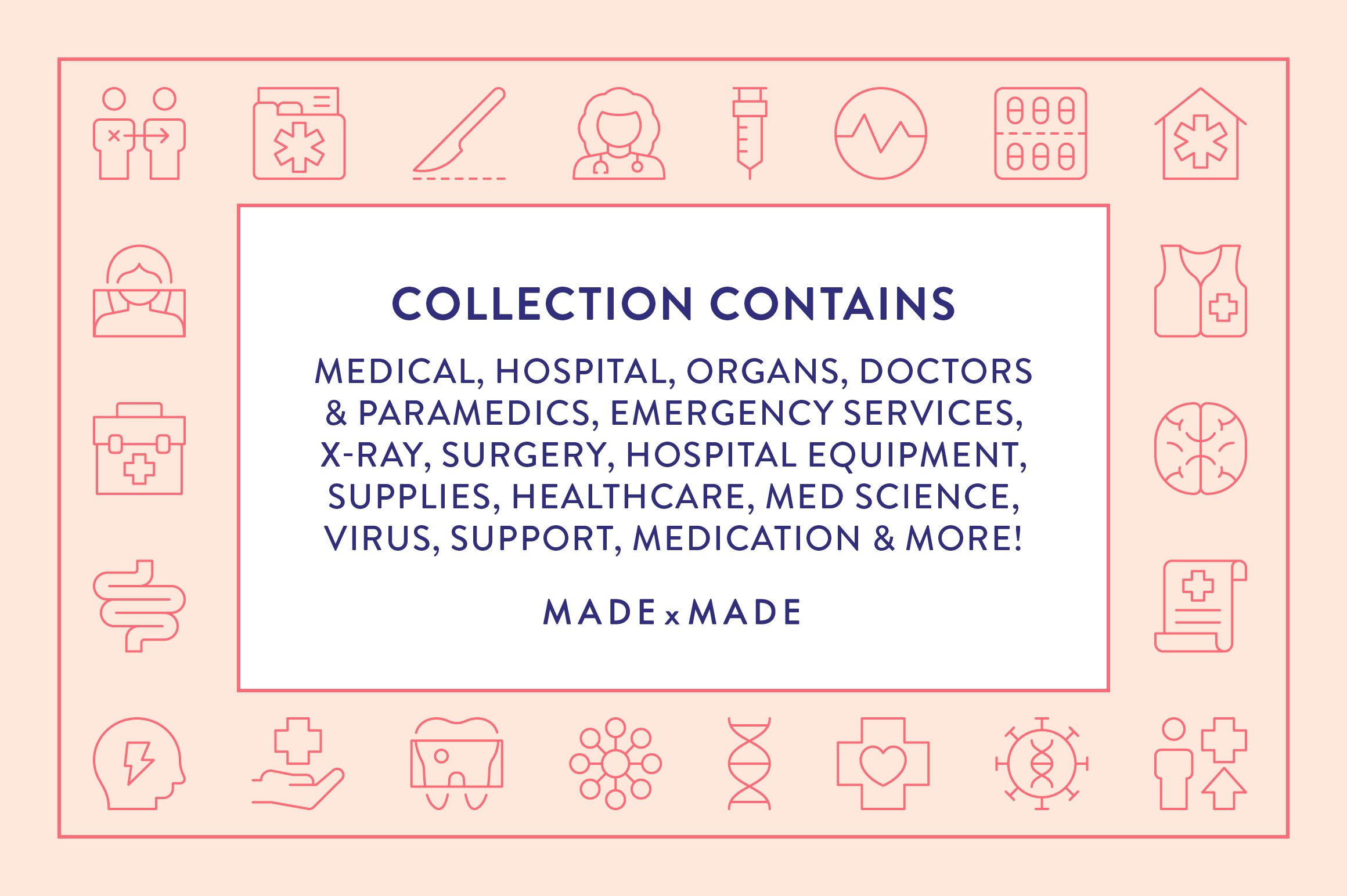 Medical Line Icons preview image.