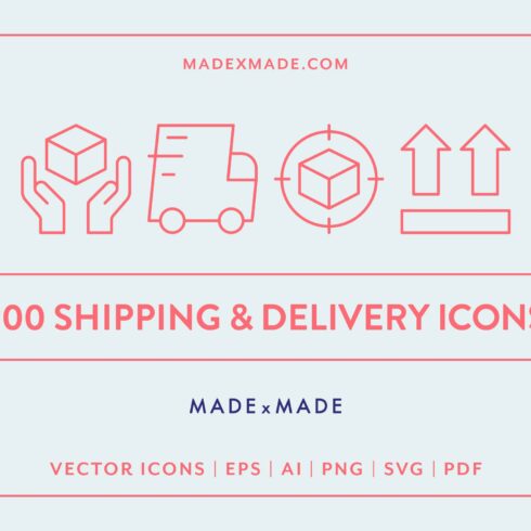 Shipping & Delivery Line Icons cover image.