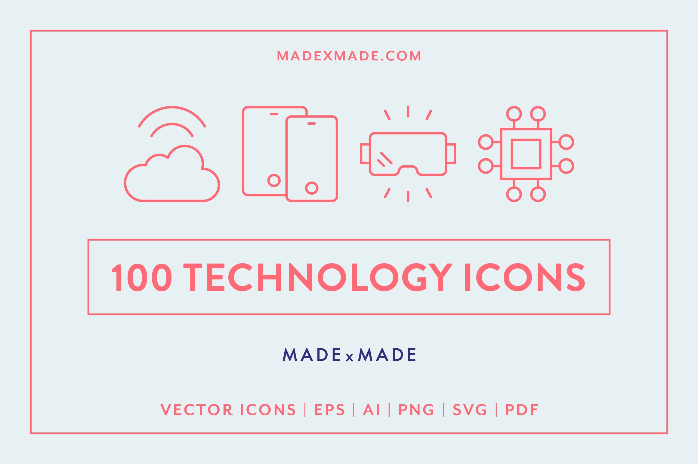 Technology Line Icons cover image.