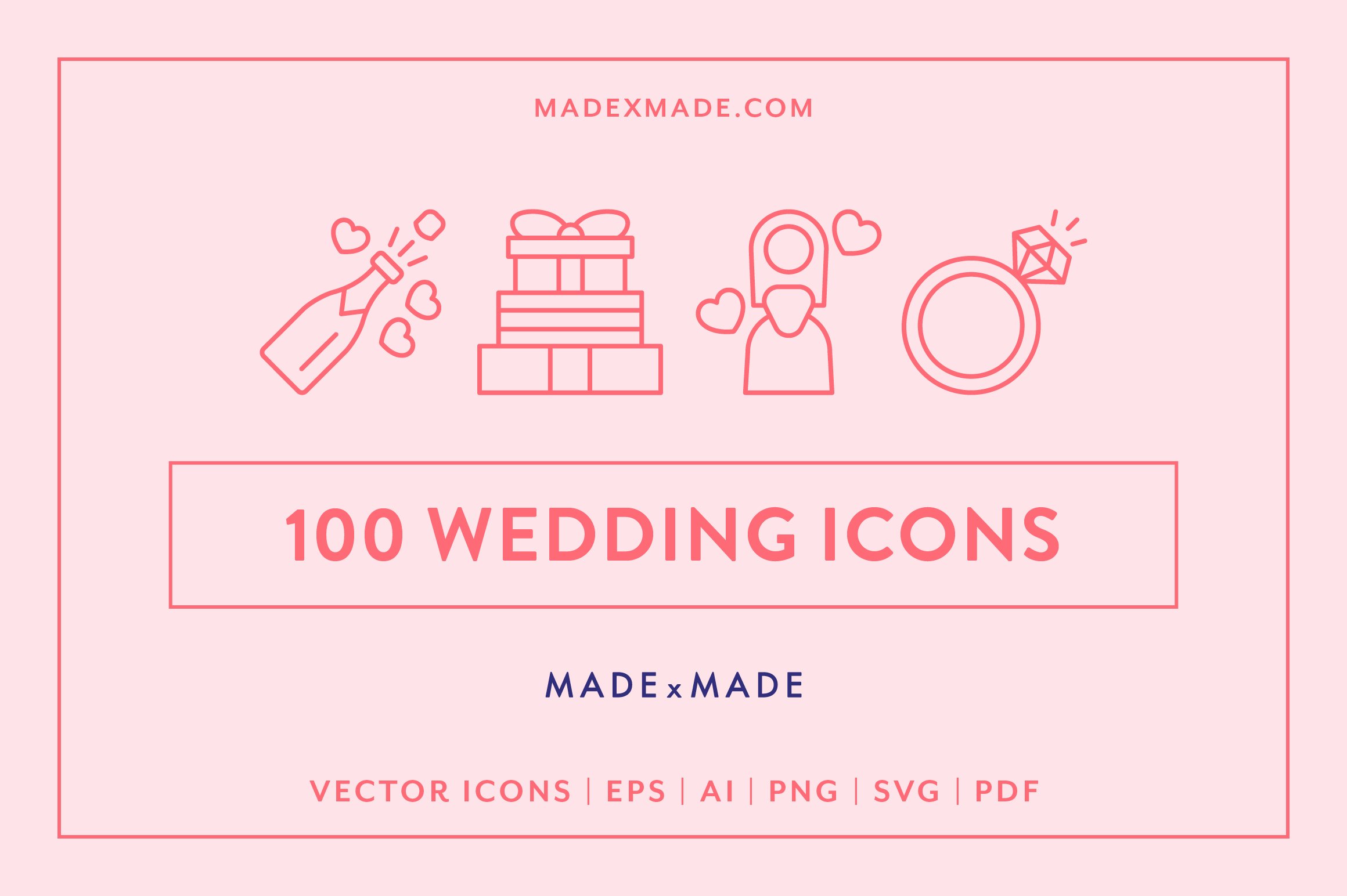 Wedding Line Icons cover image.