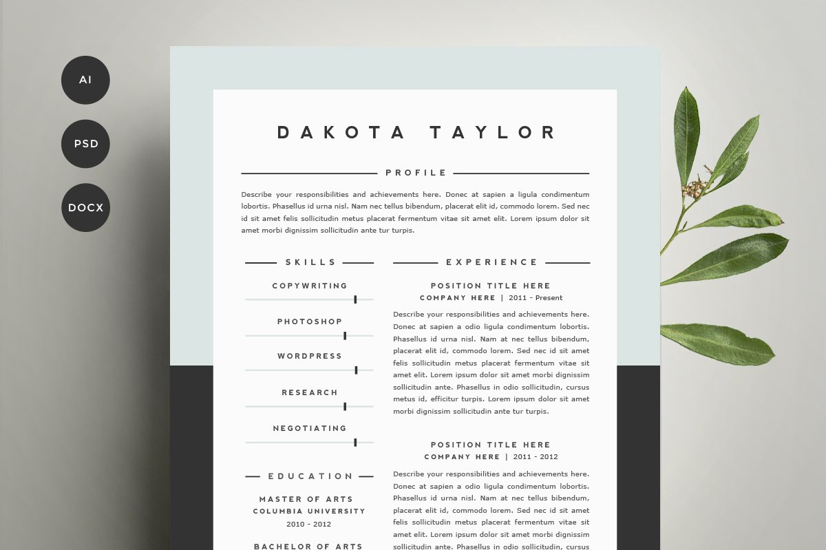 Resume Template 4 Pack | CV Template cover image.