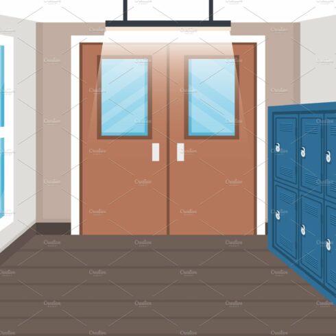 education elementary with lockers cover image.