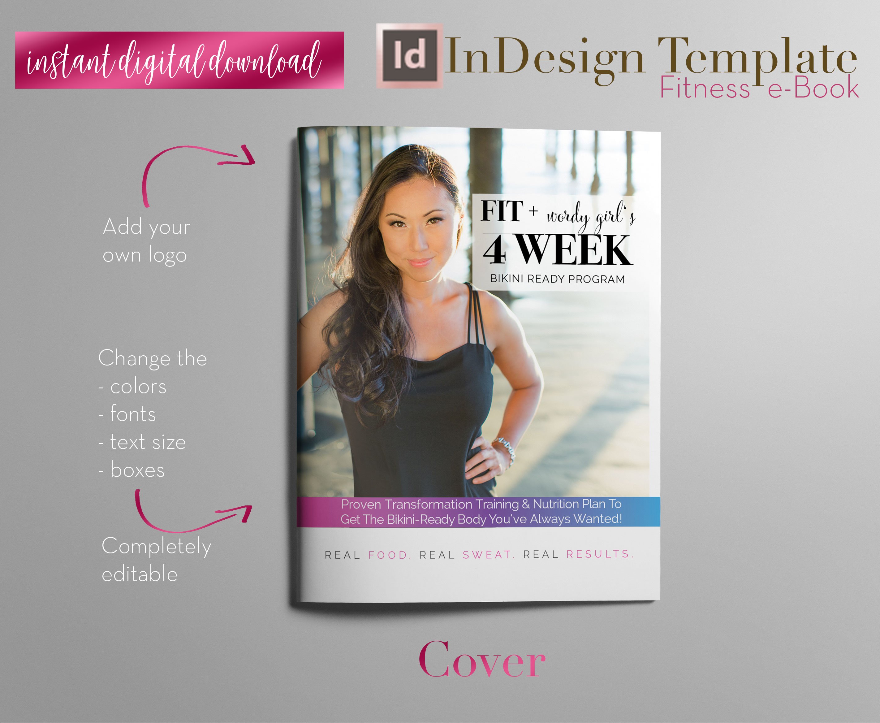 Fitness e-Book | InDesign Template cover image.