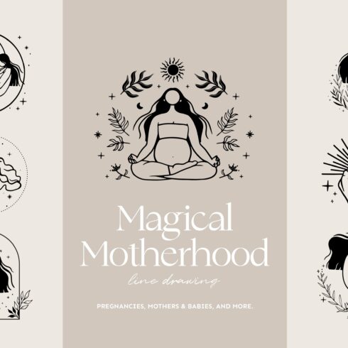 Magical Motherhood - Line drawing cover image.