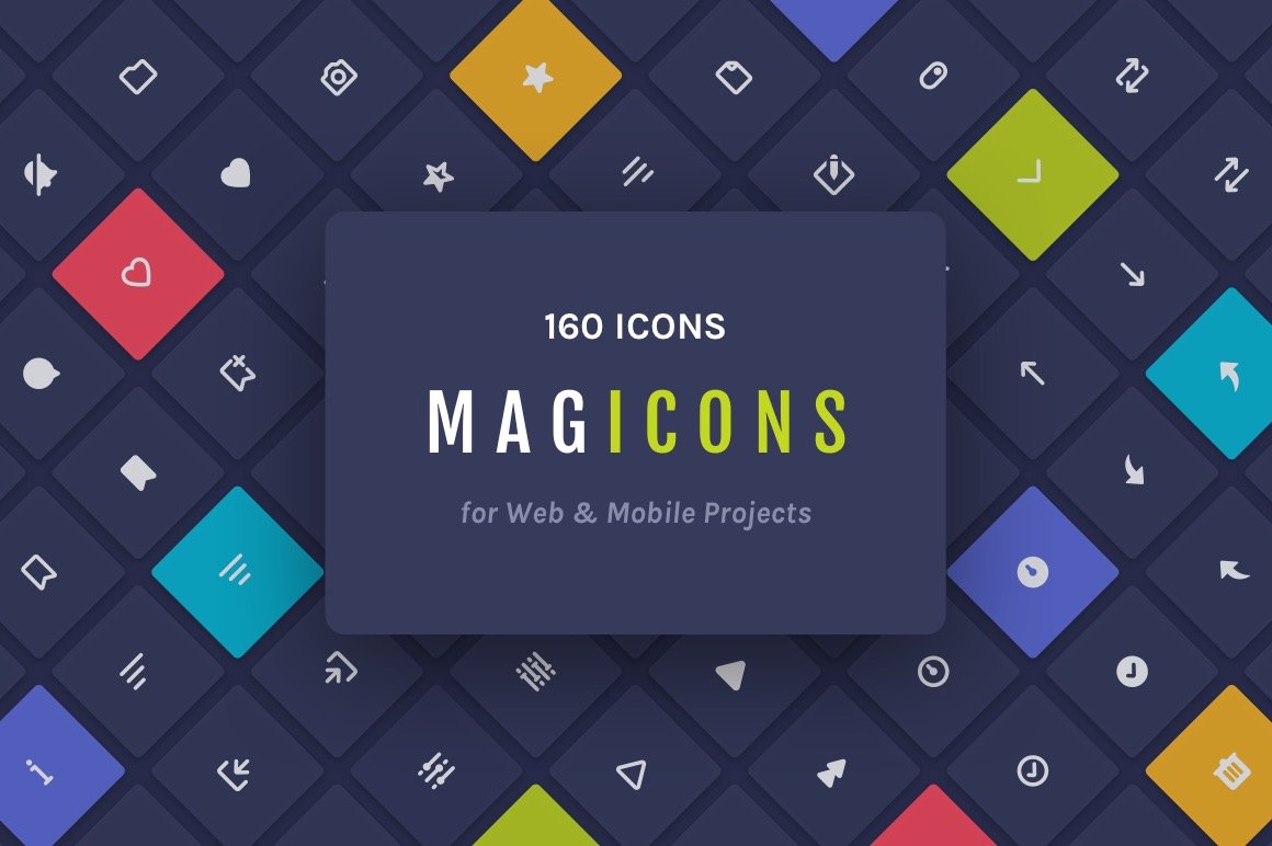 Magicons: 160 Icons for Web & Mobile cover image.