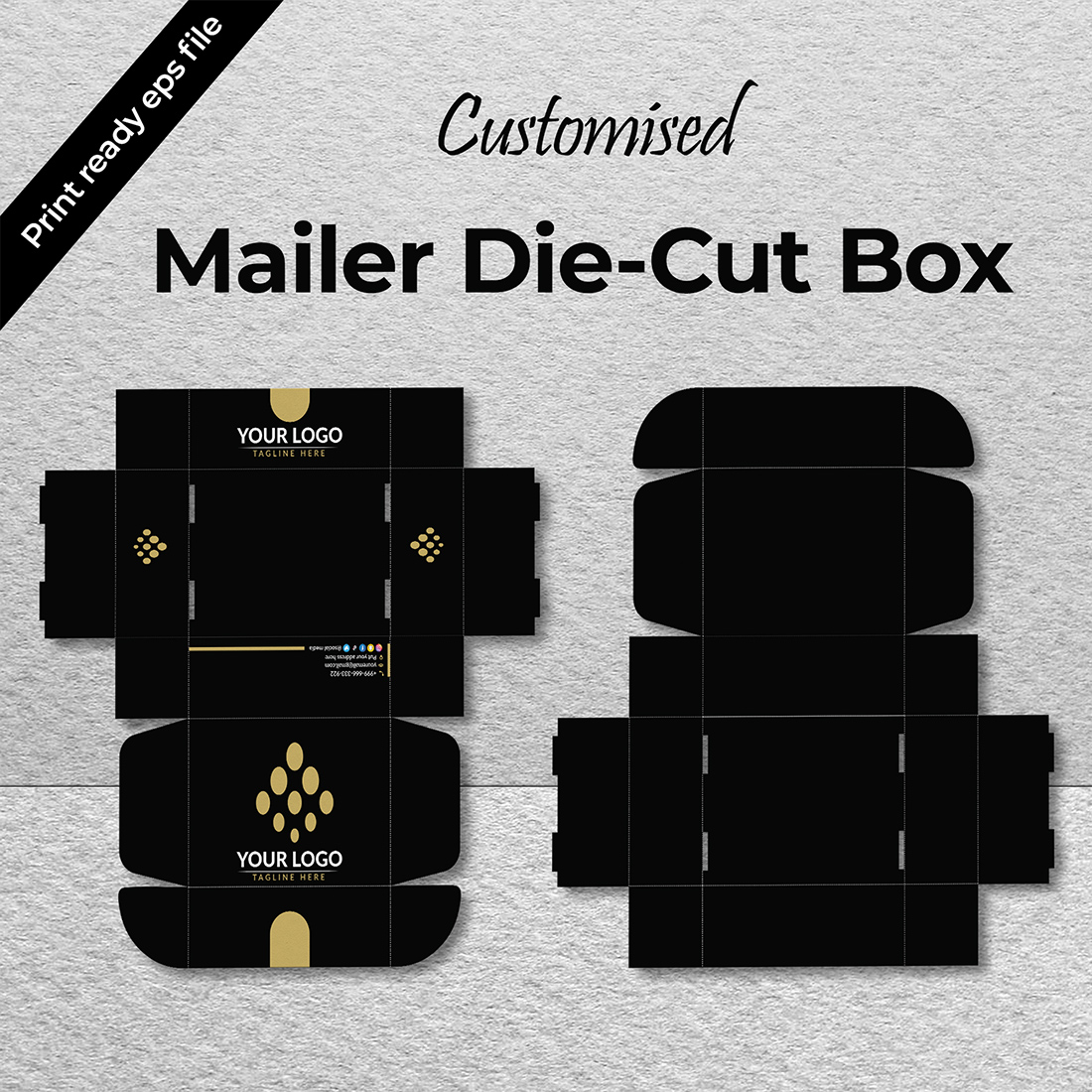 Mailer Packaging Box Template (Print-Ready) cover image.