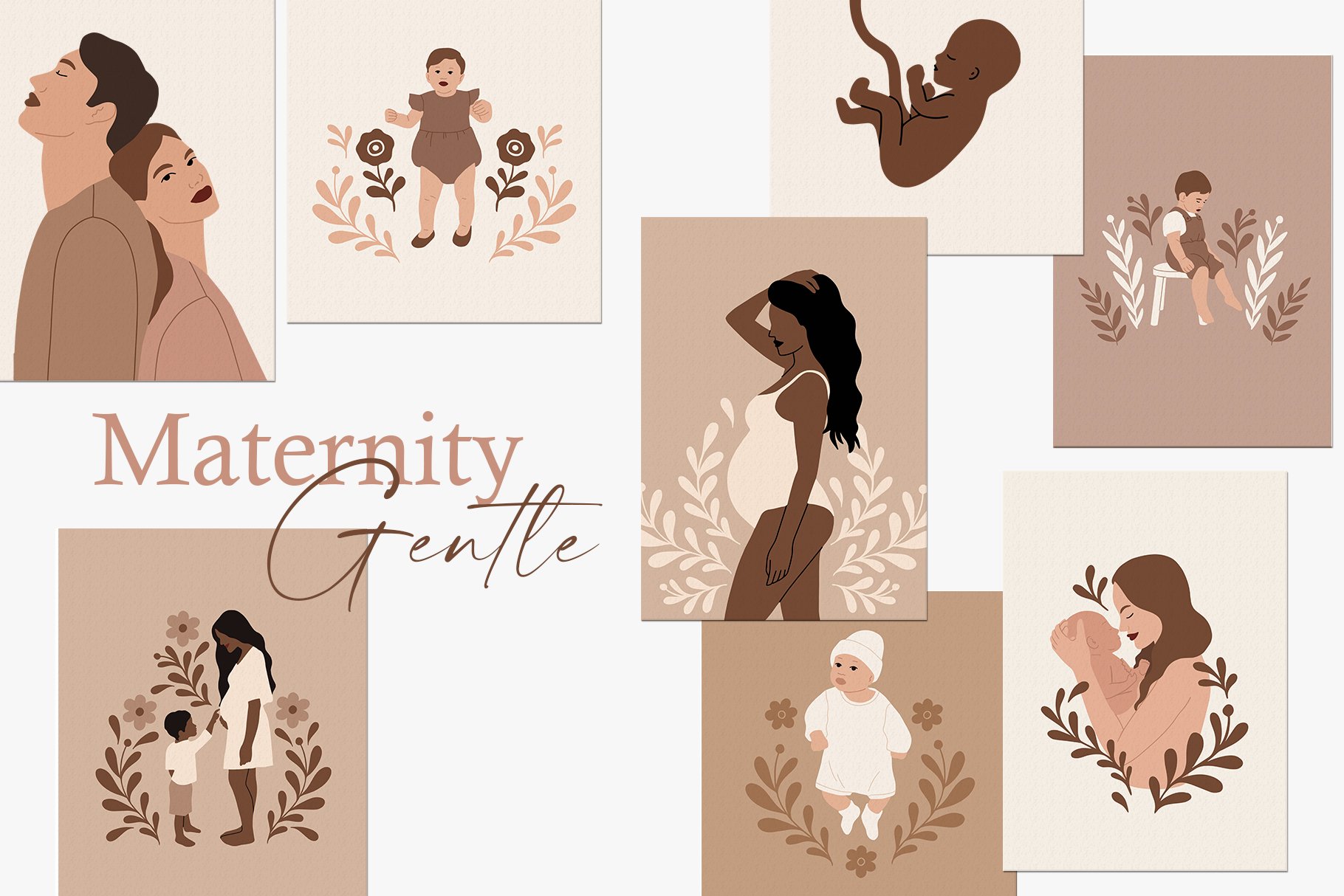 "Gentle Maternity" Clipart&Prints cover image.