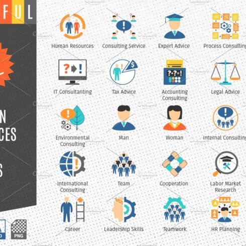 Human Resources Colorful Icons cover image.
