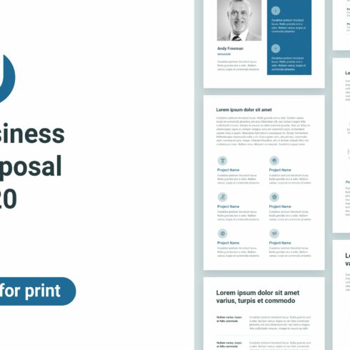 Business Proposal A4 PowerPoint cover image.