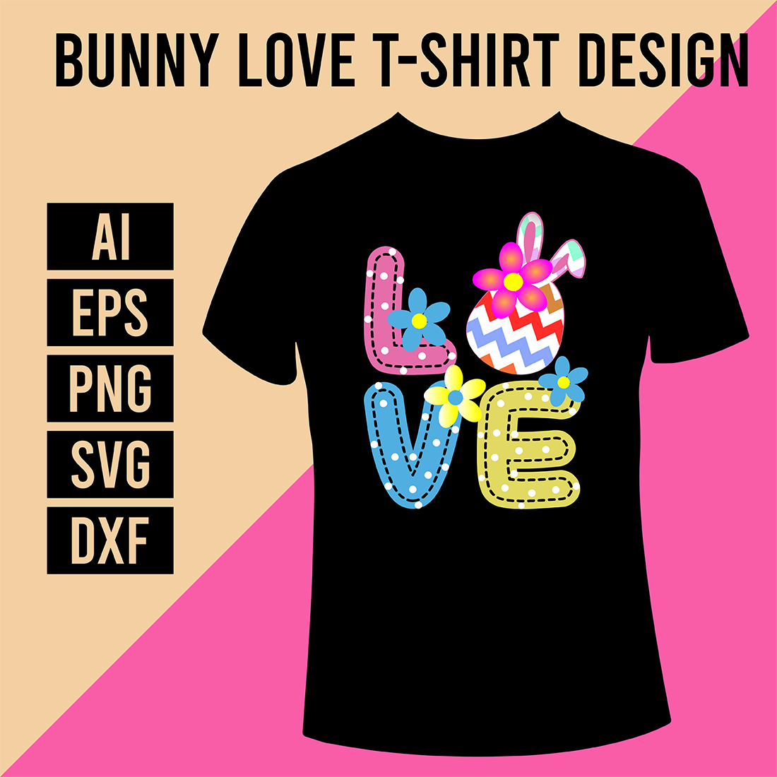 Bunny Love T-shirt Design cover image.