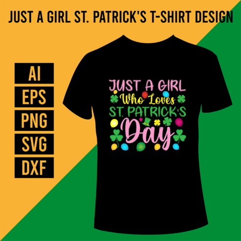 Just a Girl St Patrick's T-Shirt Design cover image.