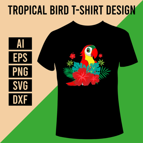 Tropical Bird T-shirt Design cover image.