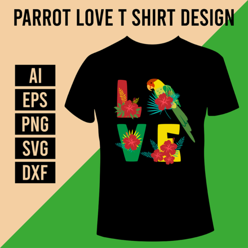 Macaw Love T Shirt Design cover image.