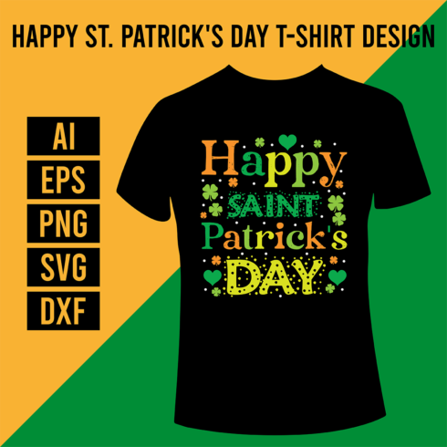 Happy St Patrick's Day T Shirt Design cover image.