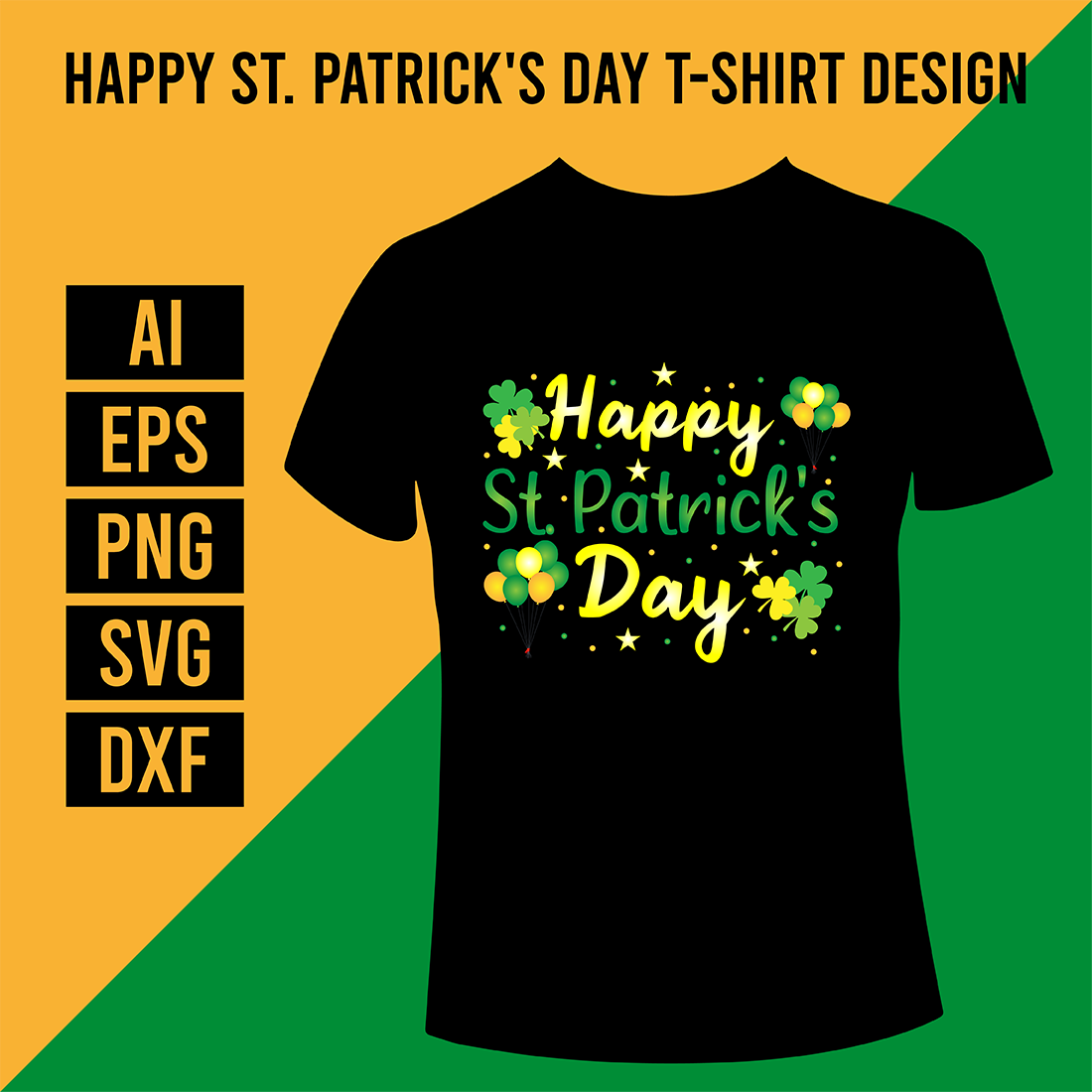 Happy St Patrick's Day T-Shirt Design cover image.